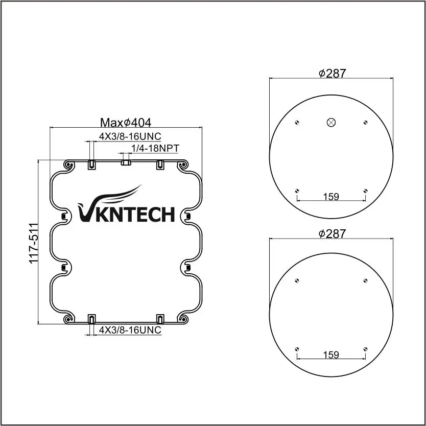 Dreifach gefaltete Luftfeder 3B7838 Firstone W01-358-7838 Dreifach gefaltete Luftfeder 3B7838 Firstone W01-358-7838